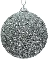 Decoris kunststof kerstbal kralen 8cm zilver kopen?