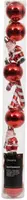 Decoris kunststof kerstbal mix figuren kerstrood 10 stuks - afbeelding 1