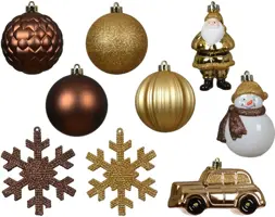 Decoris kunststof kerstbal mix figuren multi 25 stuks - afbeelding 3