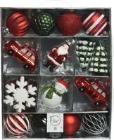 Decoris kunststof kerstbal mix figuren multi 25 stuks kopen?