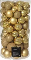 Decoris kunststof kerstbal mix licht goud 100 stuks - afbeelding 1