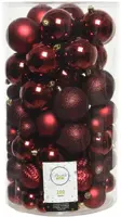 Decoris kunststof kerstbal mix ossenbloed 100 stuks