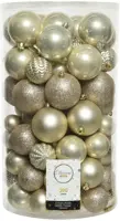 Decoris kunststof kerstbal mix parel 100 stuks