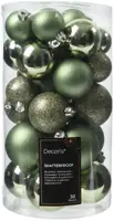 Decoris kunststof kerstbal mix rosemarijn 30 stuks - afbeelding 1