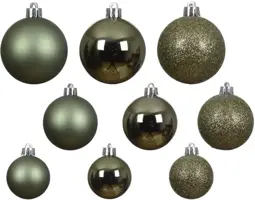 Decoris kunststof kerstbal mix rosemarijn 30 stuks - afbeelding 2