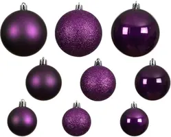 Decoris kunststof kerstbal mix vijg 30 stuks - afbeelding 2