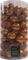 Decoris kunststof kerstbal mix warme cider 100 stuks