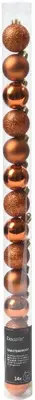 Decoris kunststof kerstbal mix warme cider 14 stuks - afbeelding 1