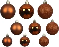 Decoris kunststof kerstbal mix warme cider 30 stuks - afbeelding 2