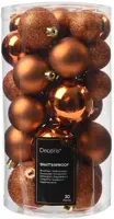 Decoris kunststof kerstbal mix warme cider 30 stuks - afbeelding 1