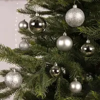 Decoris kunststof kerstbal mix zilver 30 stuks - afbeelding 3