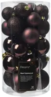 Decoris kunststof kerstbal mix zwarte truffel 30 stuks - afbeelding 1