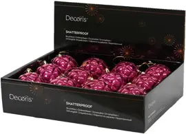 Decoris kunststof kerstbal ruit 0cm granaatappel - afbeelding 2