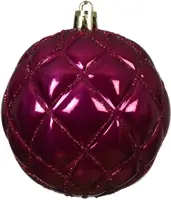 Decoris kunststof kerstbal ruit 0cm granaatappel - afbeelding 1