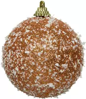 Decoris kunststof kerstbal sneeuw 8cm amber kopen?