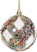 Decoris kunststof kerstbal swirl 8cm multi kopen?