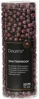 Decoris kunststof kerstslinger kralen 10m donker mauve - afbeelding 1