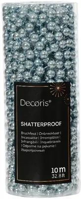 Decoris kunststof kerstslinger kralen 10m ijsblauw - afbeelding 1