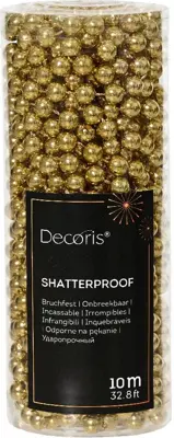 Decoris kunststof kerstslinger kralen 10m pecan bruin - afbeelding 1