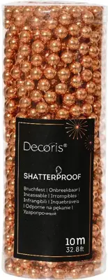 Decoris kunststof kerstslinger kralen 10m pompoen - afbeelding 1