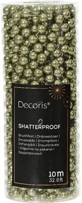Decoris kunststof kerstslinger kralen 10m rosemarijn - afbeelding 1