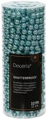 Decoris kunststof kerstslinger kralen 10m suiker blauw