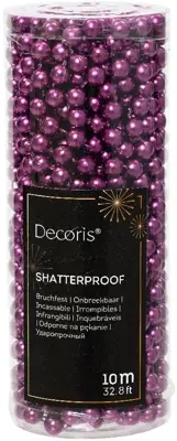 Decoris kunststof kerstslinger kralen 10m violet