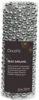 Decoris kunststof kerstslinger kralen 10m zilver - afbeelding 1