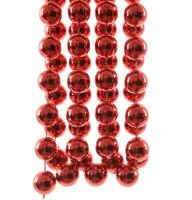 Decoris kunststof kerstslinger kralen xl 5m kerstrood - afbeelding 2