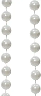 Decoris kunststof kerstslinger kralen xl 5m winterwit - afbeelding 2