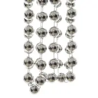 Decoris kunststof kerstslinger kralen xl 5m zilver - afbeelding 2