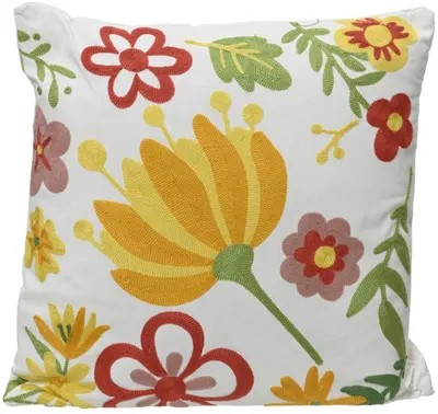 Decoris kussen bloemen 43x43cm multi