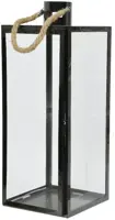 Decoris lantaarn rvs rechthoek 23x22.5x57.5cm zwart kopen?
