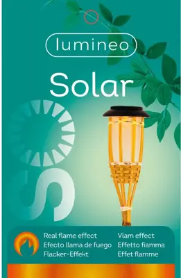 Decoris Led solar fakkel bamboe 54 cm Naturel 1 l flm - afbeelding 2