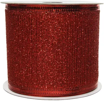Decoris lint glitter 270cm rood