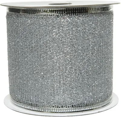 Decoris lint glitter 270cm zilver