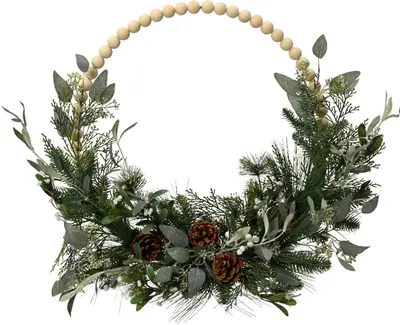 Decoris moderne krans voor binnen groen Ø 60cm - afbeelding 1