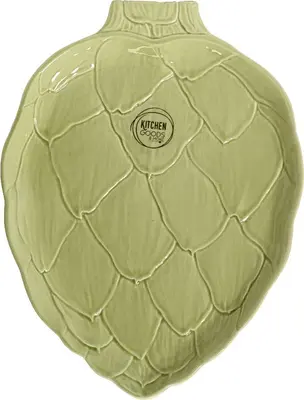 Decoris ontbijtbord keramiek artisjok 16.3x21.9x2cm groen 