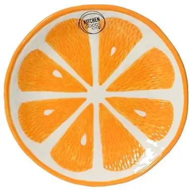 Decoris ontbijtbord steen sinaasappel 16x2cm oranje 