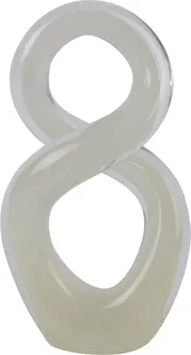 Decoris ornament glas aqua 14x8x25.5cm wit