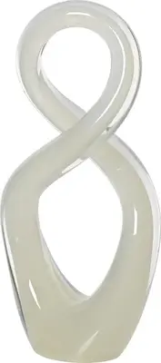 Decoris ornament glas aqua 16.5x8.5x33.5cm wit