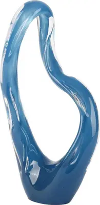 Decoris ornament glas golf 17.5x9x34cm blauw