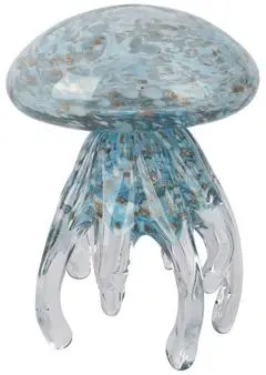 Decoris ornament glas kwal 11.5x11.5x16cm ijsblauw