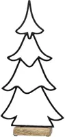 Decoris ornament metaal kerstboom 13x6.5x27cm zwart kopen?