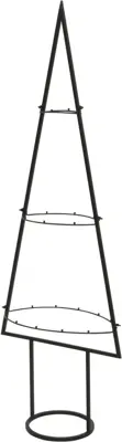 Decoris ornament metaal kerstboom 40x40x118cm zwart
