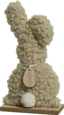 Decoris paasdecoratie konijn 23cm beigr 