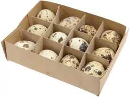 Decoris paasdecoratie kwartelei 3cm naturel 12 stuks - afbeelding 1