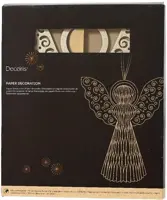 Decoris papieren kerst ornament engel 40cm zand - afbeelding 2