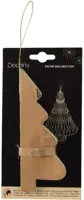 Decoris papieren kerst ornament kerstboom 15cm bruin - afbeelding 2