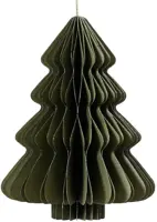 Decoris papieren kerst ornament kerstboom 15cm groen - afbeelding 1